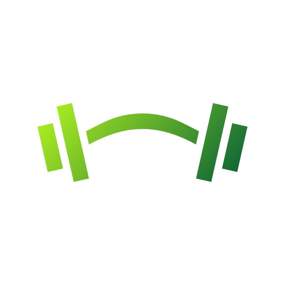 Dumbbell icon solid gradient green sport symbol illustration. vector