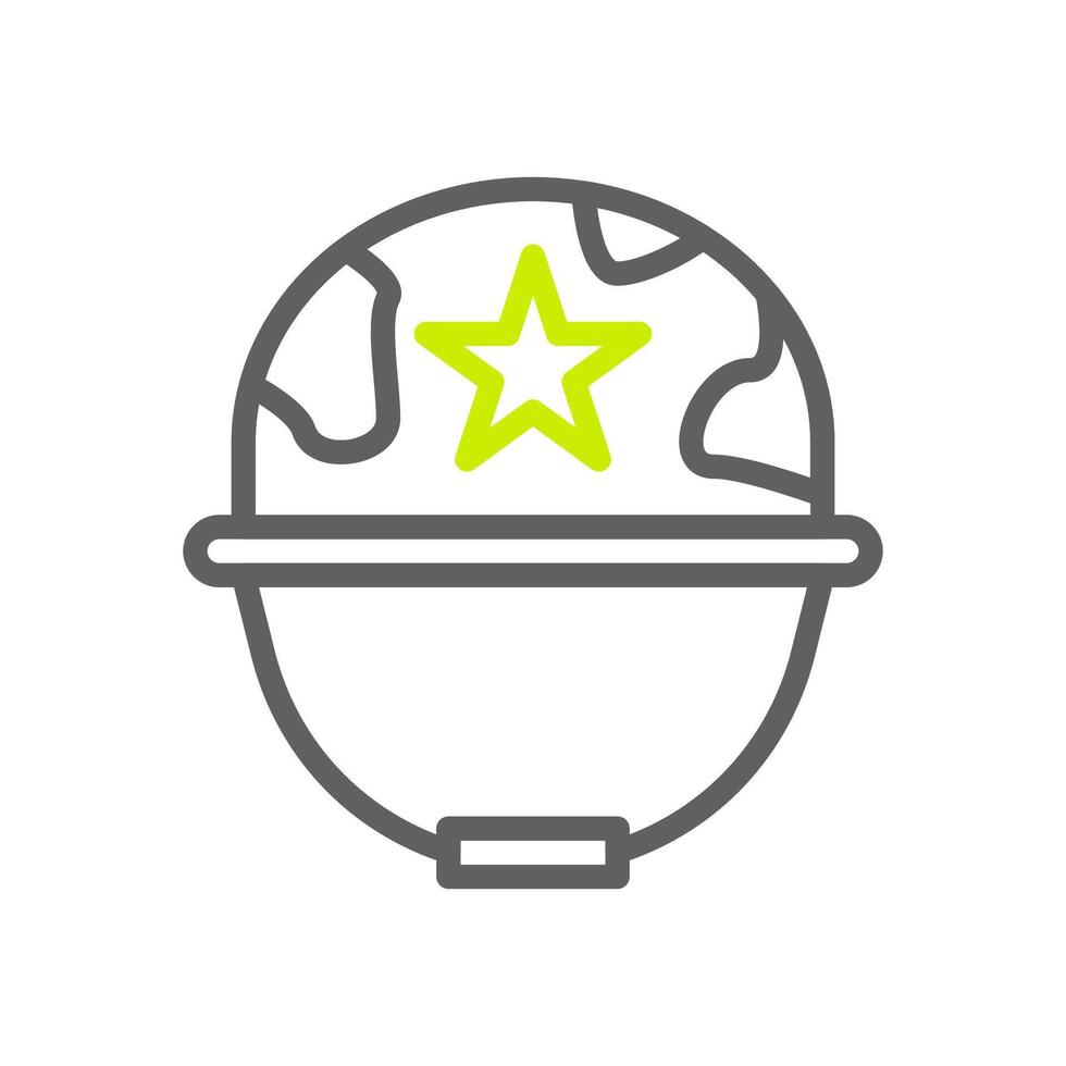 Helmet icon duocolor grey vibrant green colour military symbol perfect. vector