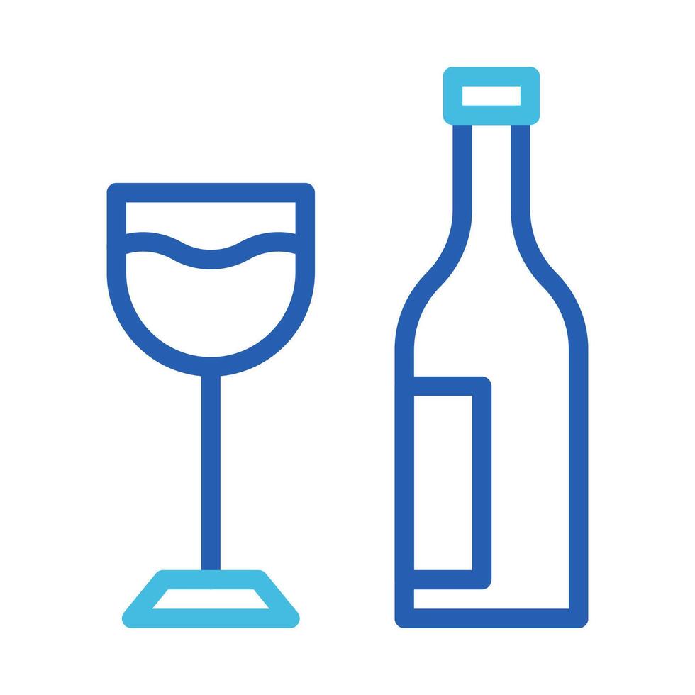 Glass wine icon duocolor blue colour easter symbol illustration. vector