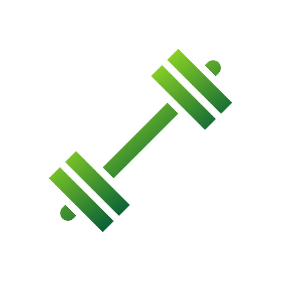 Dumbbell icon solid gradient green sport symbol illustration. vector