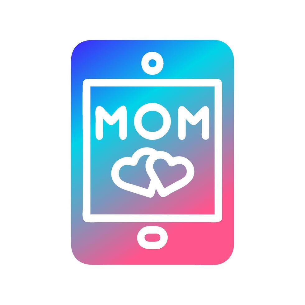 Phone mom icon solid gradient red purple blue colour mother day symbol illustration. vector