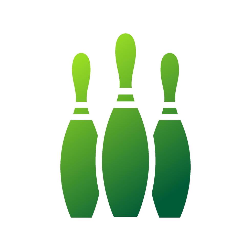 Bowling icon solid gradient green sport symbol illustration. vector