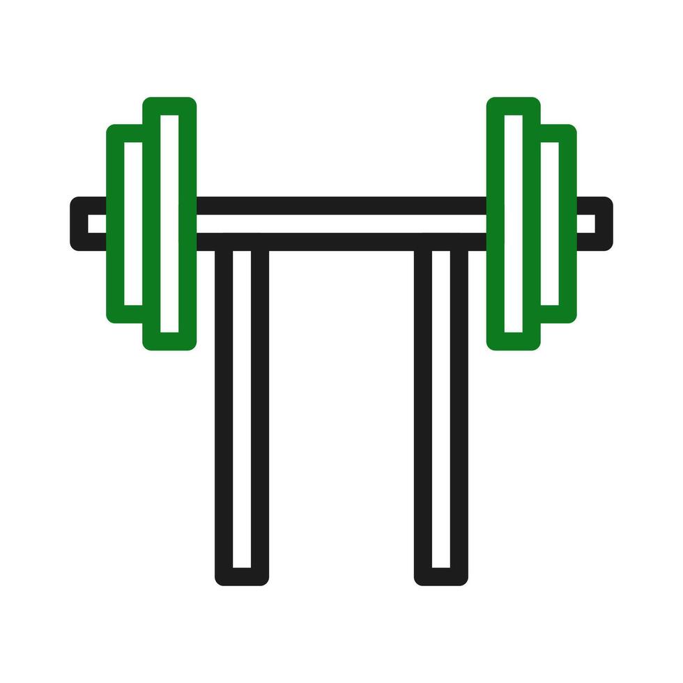 Dumbbell icon duocolor green black sport symbol illustration. vector