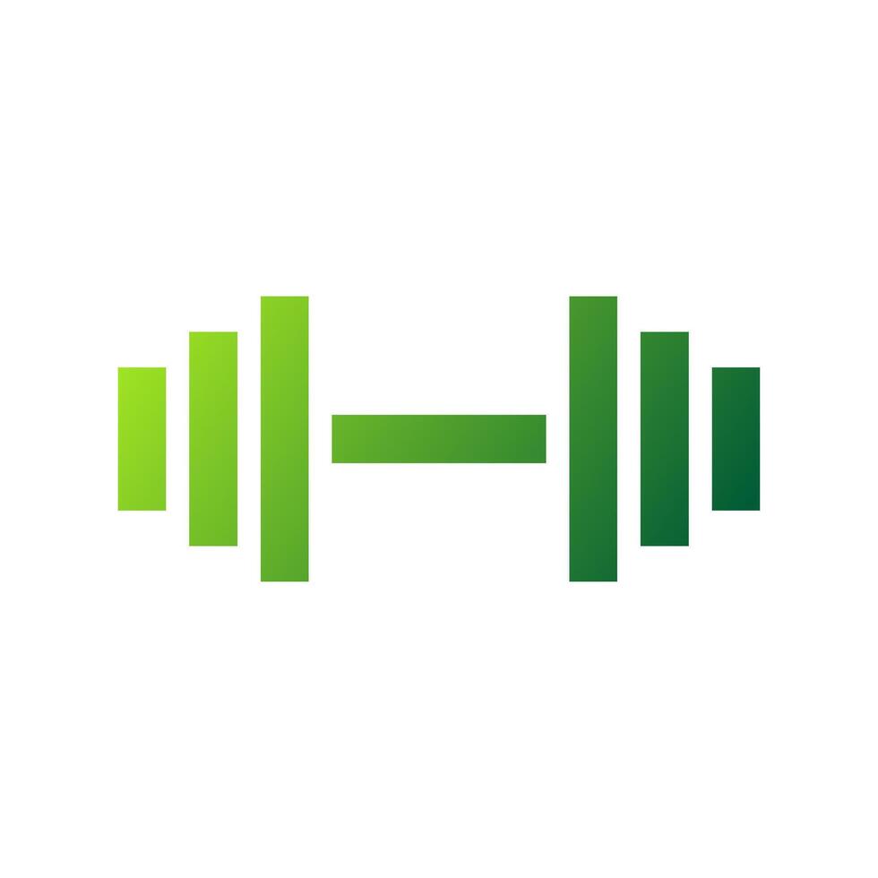 Dumbbell icon solid gradient green sport symbol illustration. vector