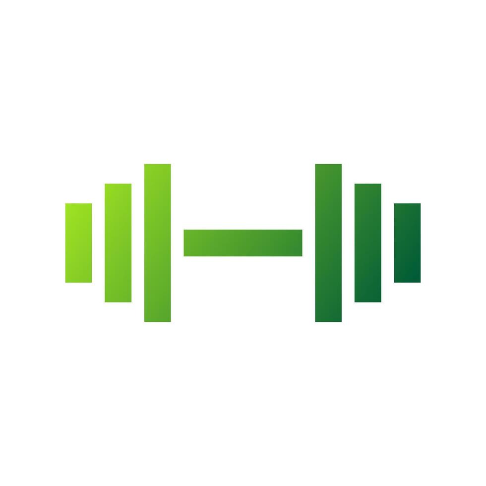 Dumbbell icon solid gradient green sport symbol illustration. vector