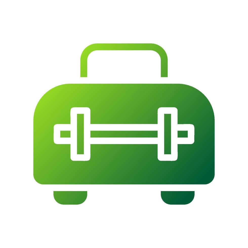 Backpack icon solid gradient green sport symbol illustration. vector