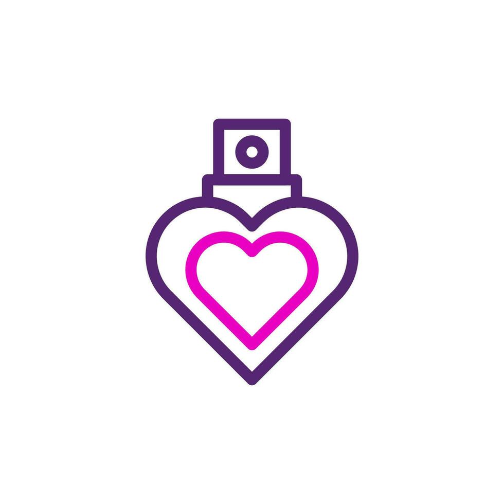 perfume amor icono duocolor rosado púrpura color madre día símbolo ilustración. vector