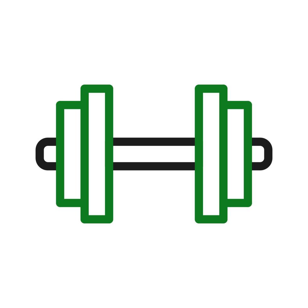 Dumbbell icon duocolor green black sport symbol illustration. vector