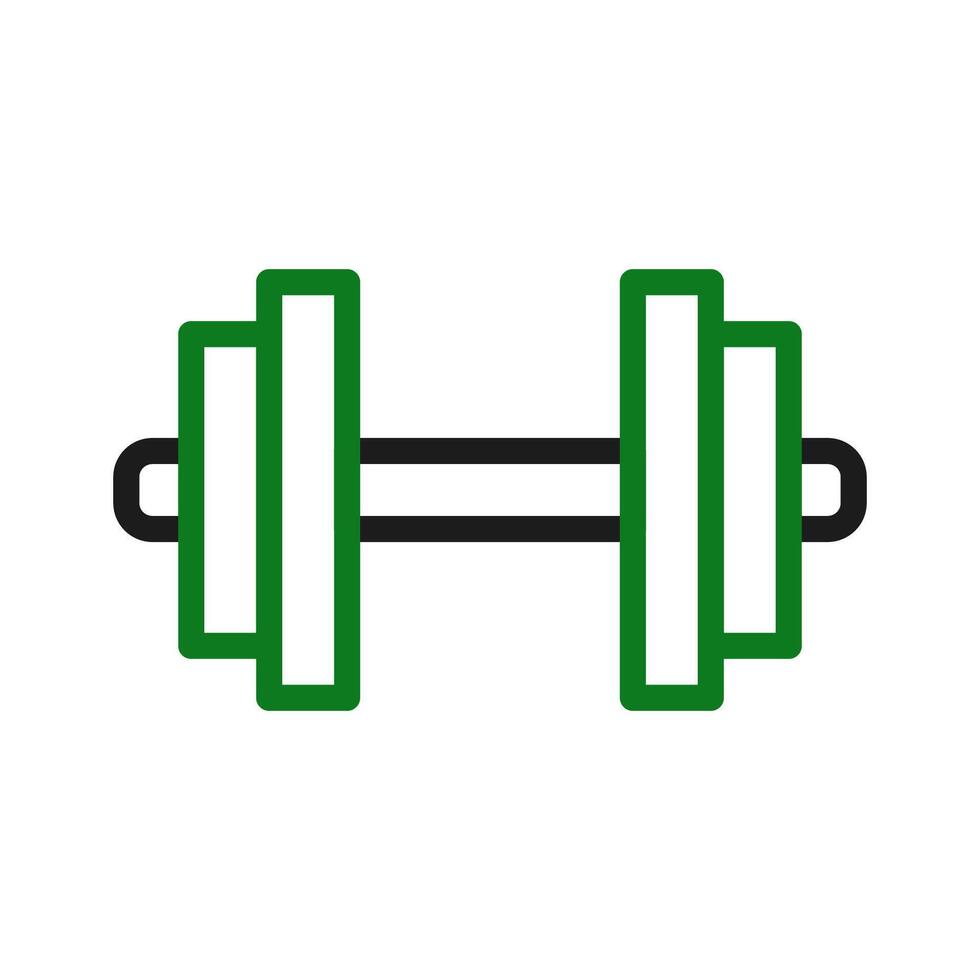 Dumbbell icon duocolor green black sport symbol illustration. vector