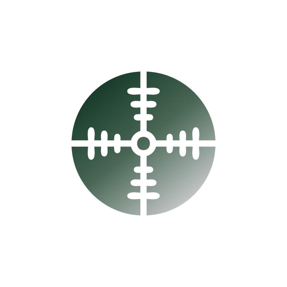 Target icon solid gradient green white colour military symbol perfect. vector