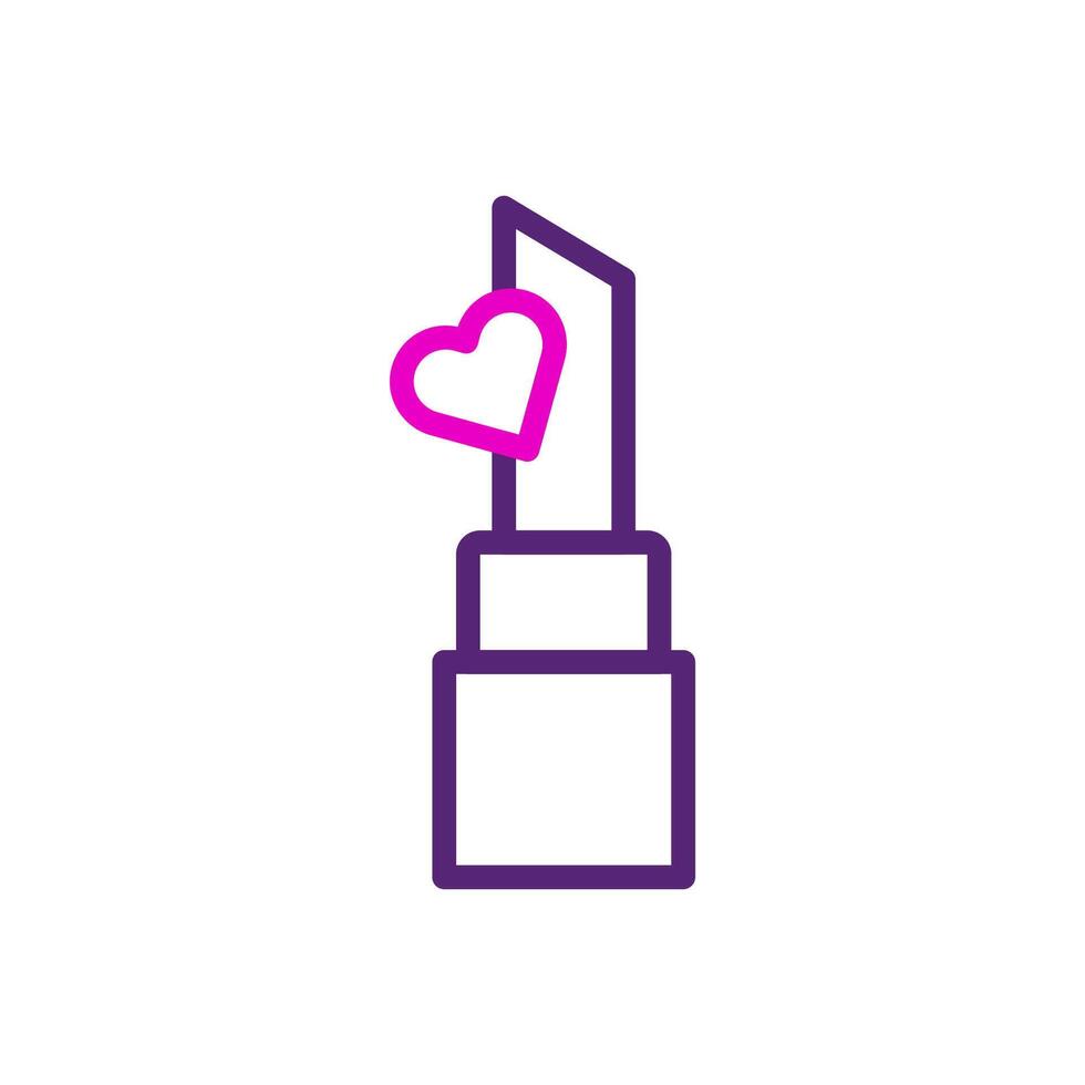 Lipstick love icon duocolor pink purple colour mother day symbol illustration. vector