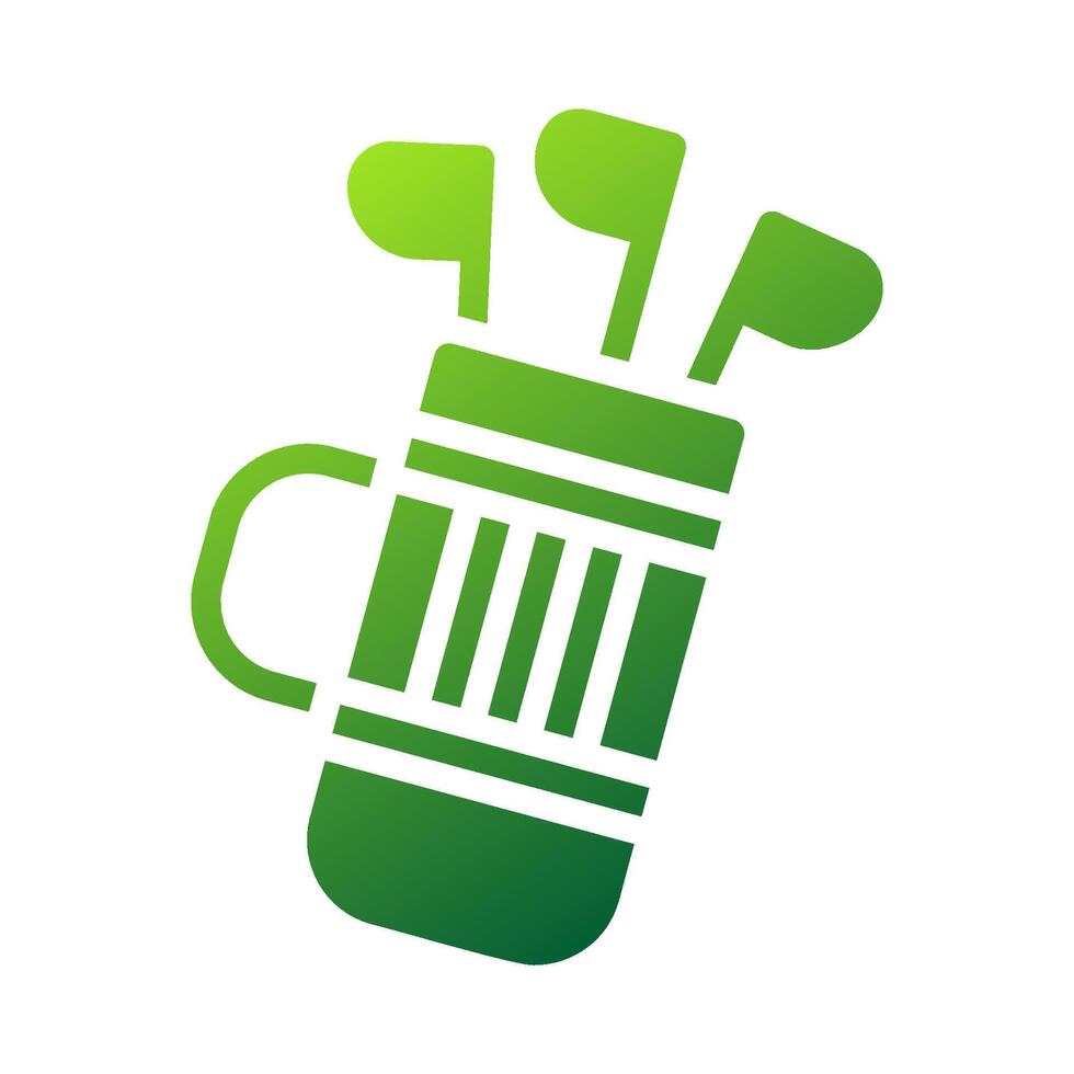Backpack icon solid gradient green sport symbol illustration. vector