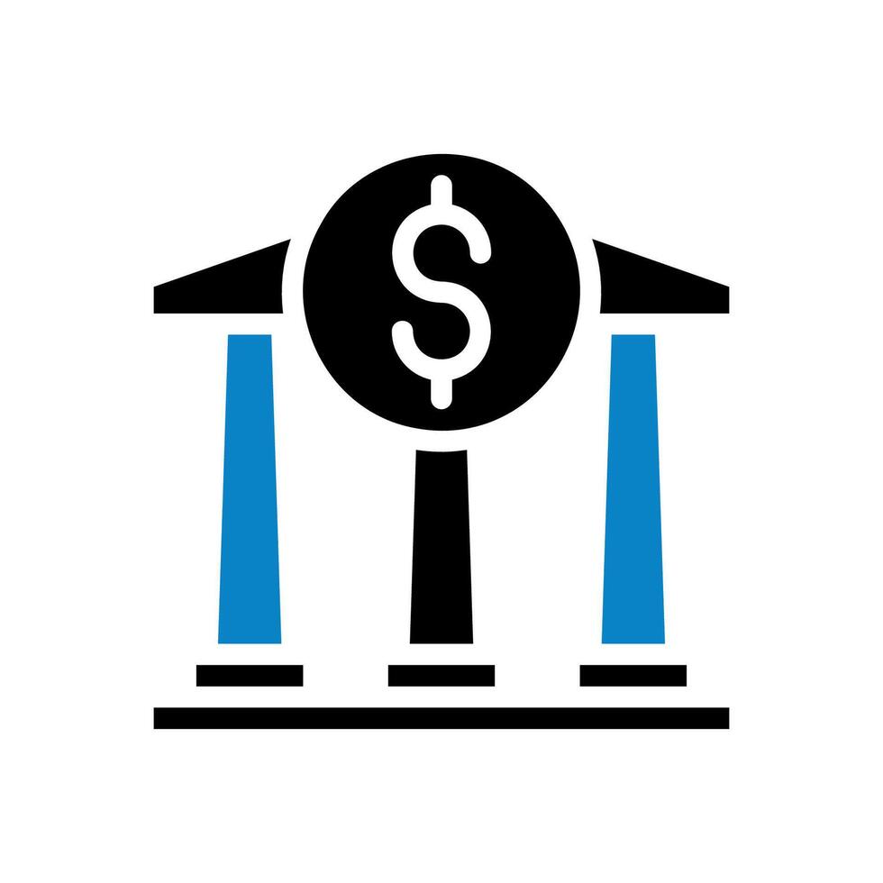 bancario icono sólido azul negro negocio símbolo ilustración. vector