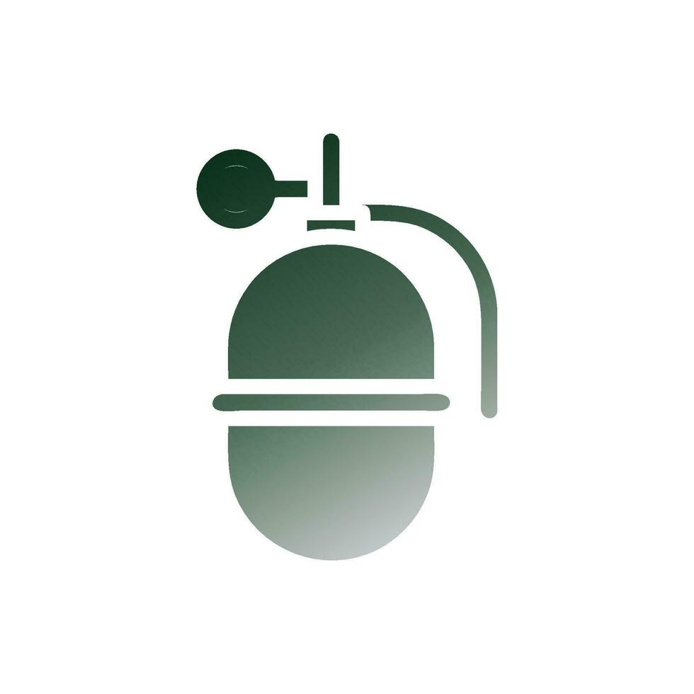 Grenade icon solid gradient green white colour military symbol perfect. vector