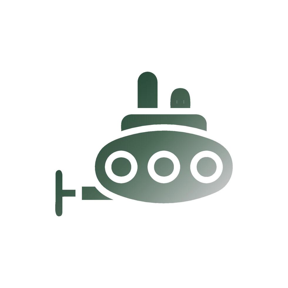 Submarine icon solid gradient green white colour military symbol perfect. vector