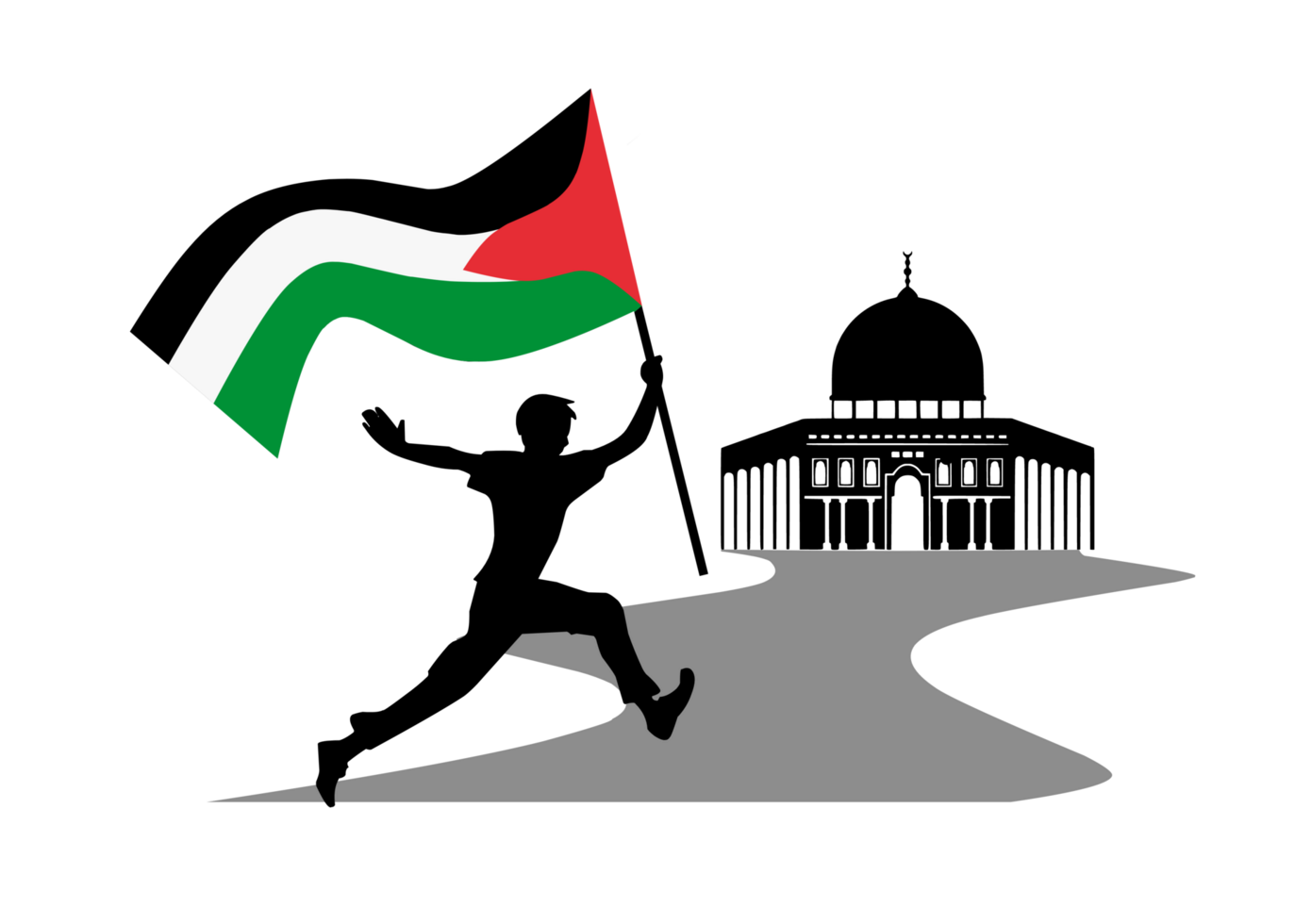 man löpning med de flagga av palestina, symbol av palestina, Jordan, png