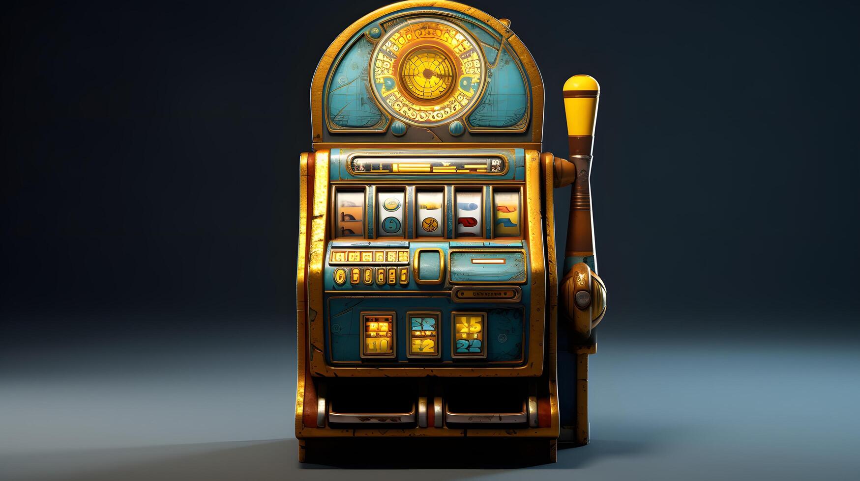 Slot machine wins the jackpot. 777 Big win concept. Casino jackpot. AI Generated photo