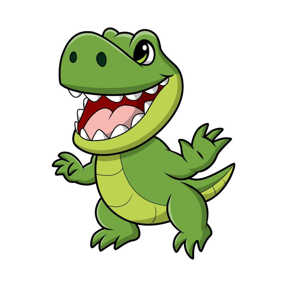 Cute crocodile cartoon on white background vector