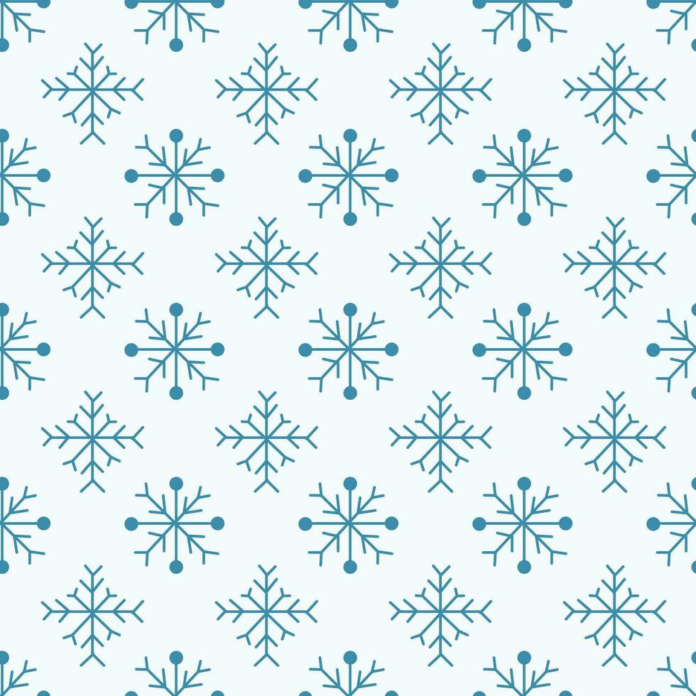 sencillo invierno y Navidad sin costura modelo con copos de nieve. vector plano