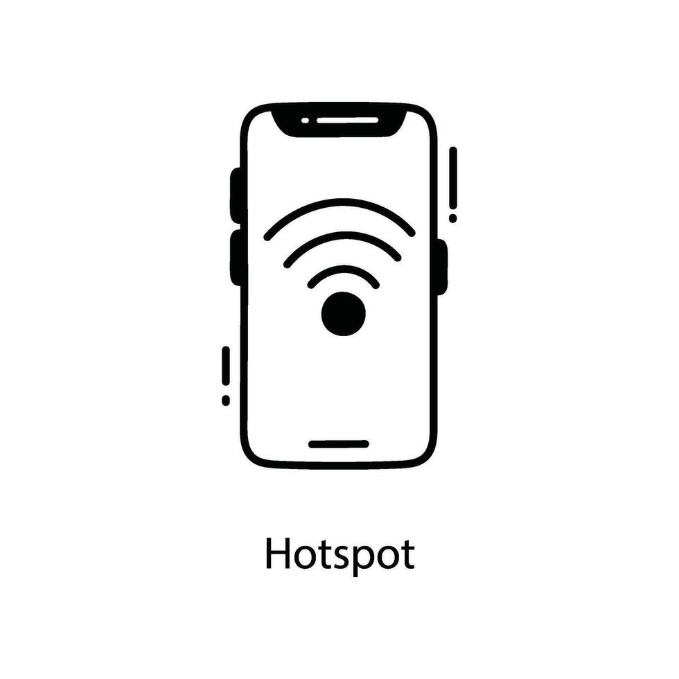 Hotspot doodle Icon Design illustration. Networking Symbol on White background EPS 10 File vector