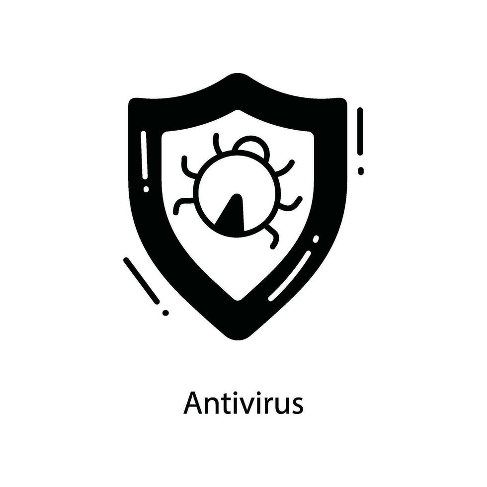 Antivirus doodle Icon Design illustration. Networking Symbol on White background EPS 10 File vector