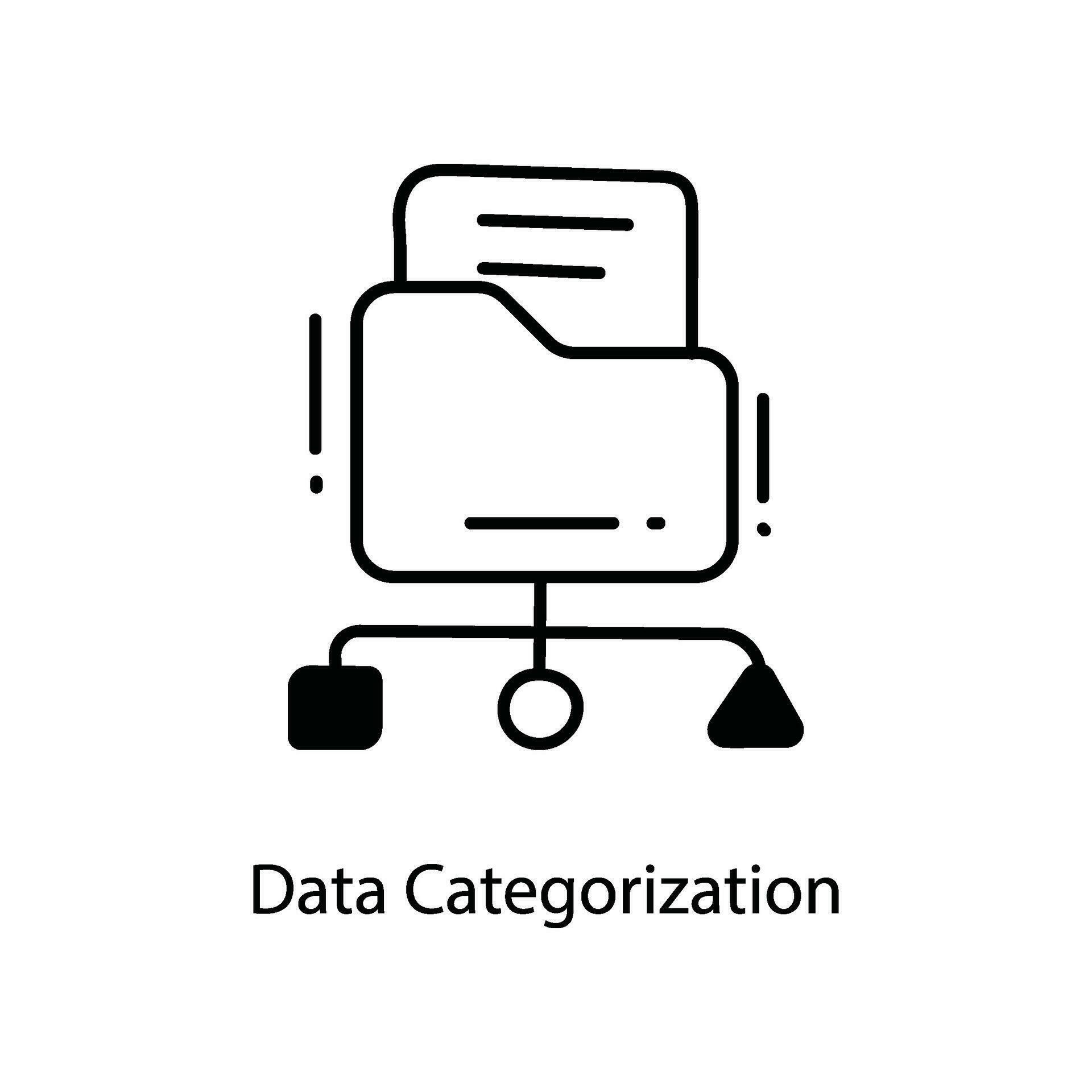 Data Categorization doodle Icon Design illustration. Networking Symbol ...