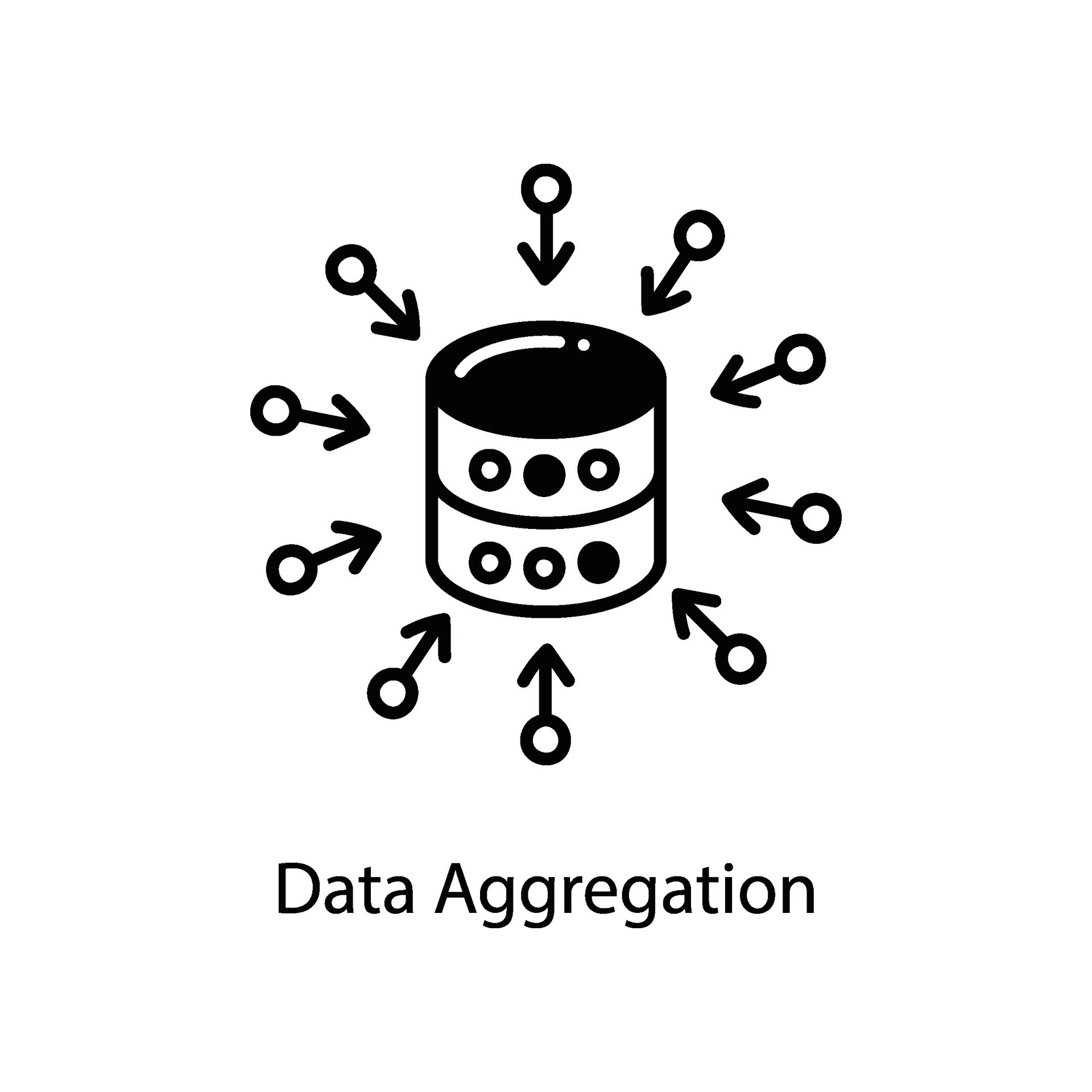 Data Aggregation doodle Icon Design illustration. Networking Symbol on ...