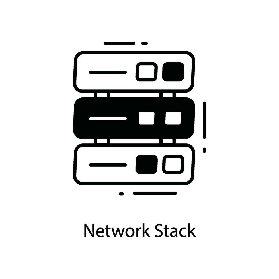 Network Stack doodle Icon Design illustration. Networking Symbol on White background EPS 10 File vector