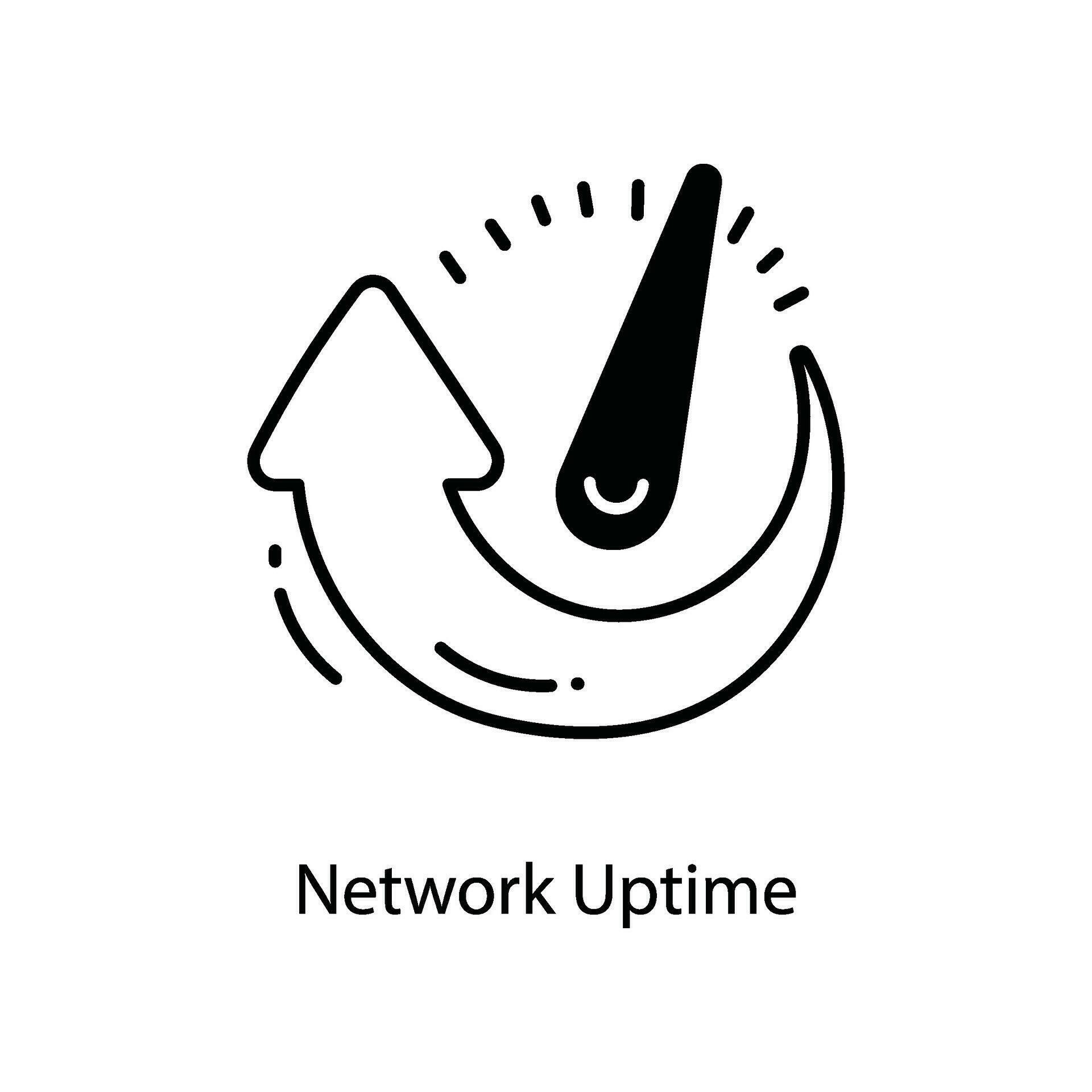 Network Uptime doodle Icon Design illustration. Networking Symbol on
