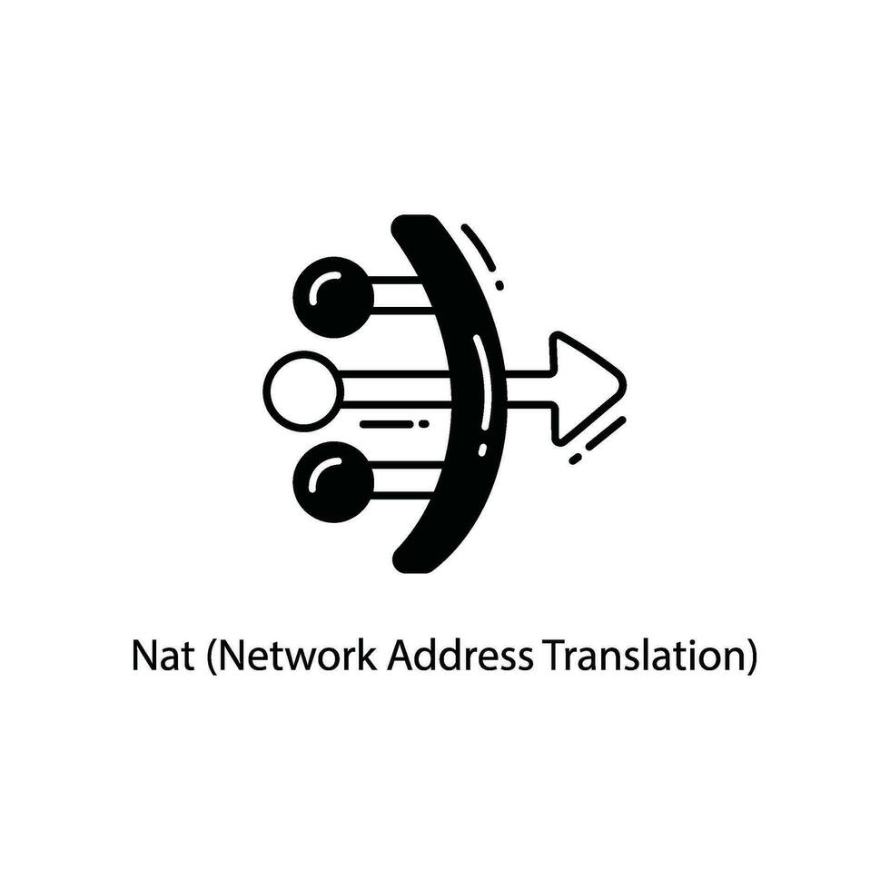 Nat Network Address Translation doodle Icon Design illustration. Networking Symbol on White background EPS 10 File vector