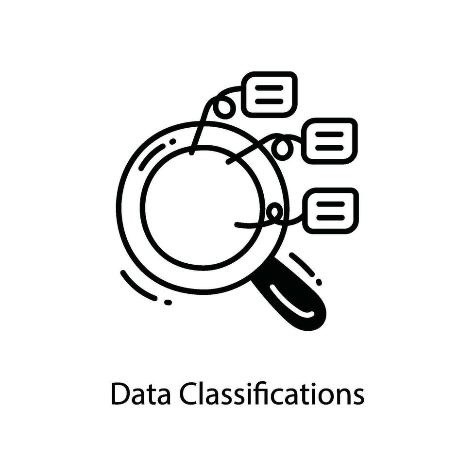 Data Classifications doodle Icon Design illustration. Networking Symbol on White background EPS 10 File vector
