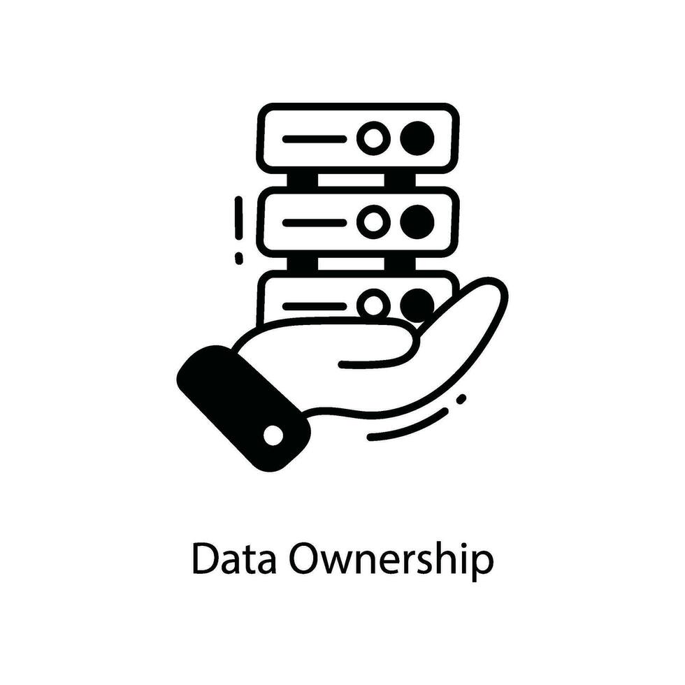 Data Ownership doodle Icon Design illustration. Networking Symbol on