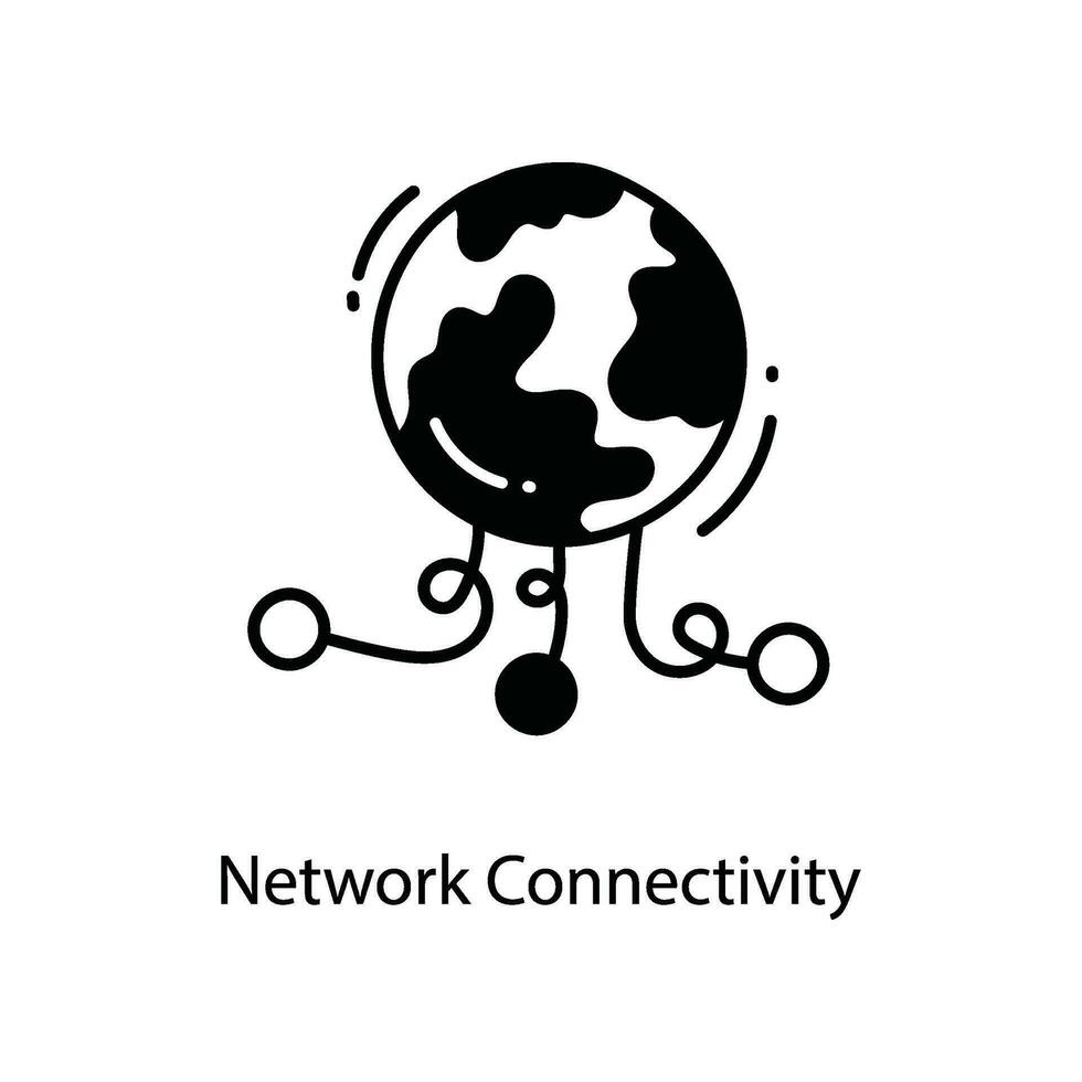 Network Connectivity doodle Icon Design illustration. Networking Symbol on White background EPS 10 File vector