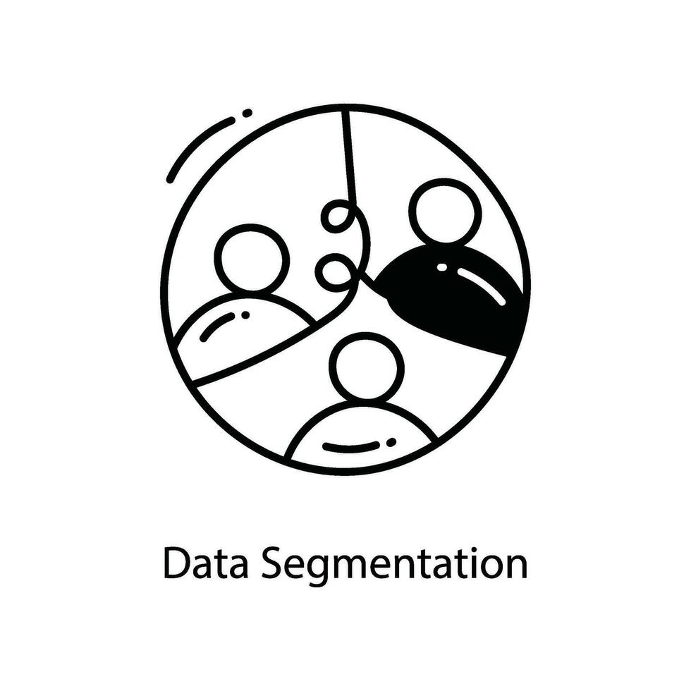 datos segmentación garabatear icono diseño ilustración. redes símbolo en blanco antecedentes eps 10 archivo vector