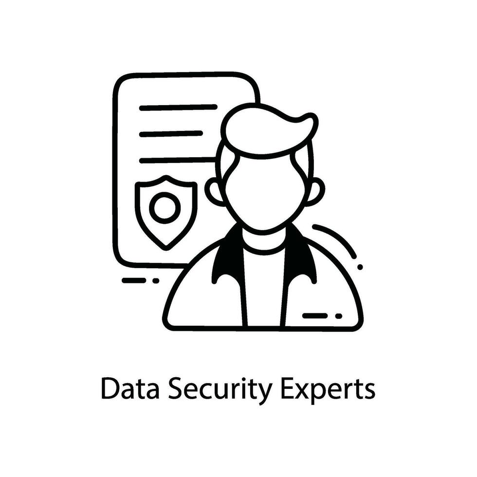 Data Security Experts doodle Icon Design illustration. Networking Symbol on White background EPS 10 File vector