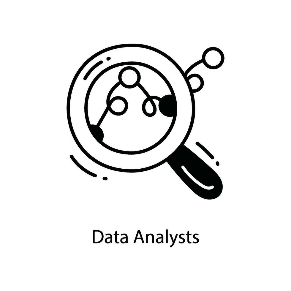 Data Analysts doodle Icon Design illustration. Networking Symbol on White background EPS 10 File vector