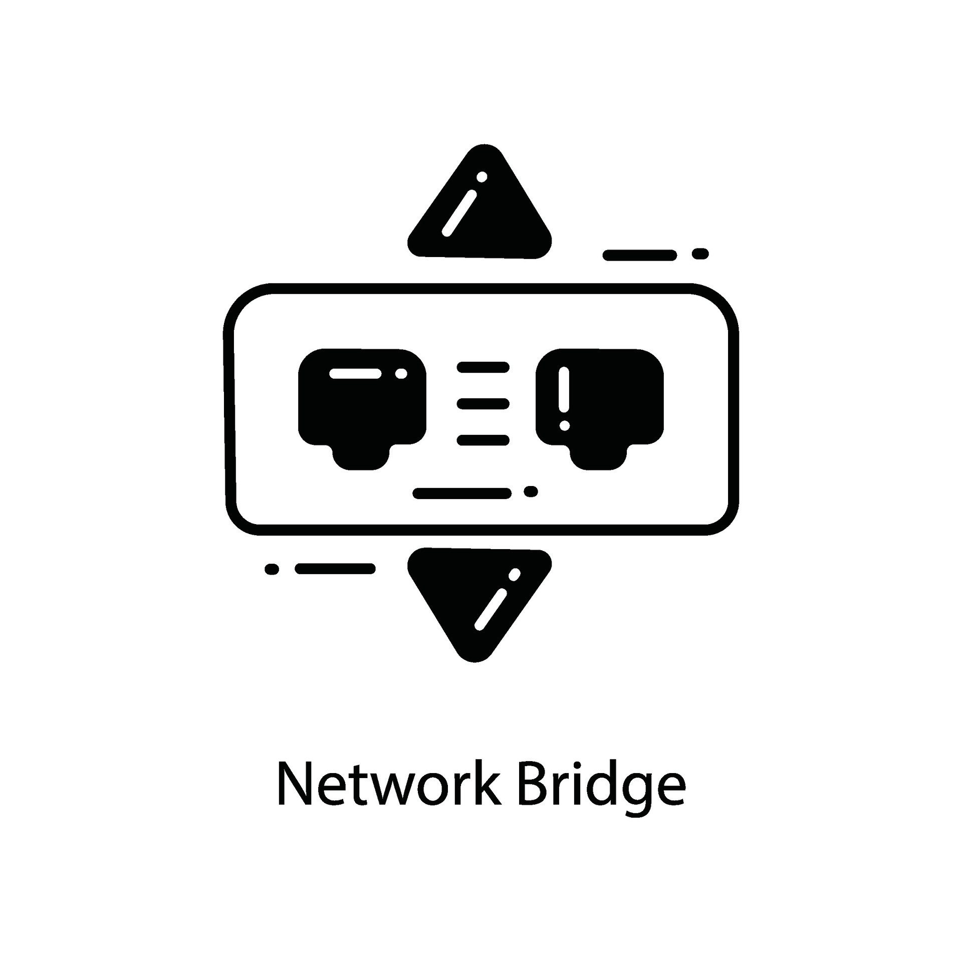 Network Bridge doodle Icon Design illustration. Networking Symbol on