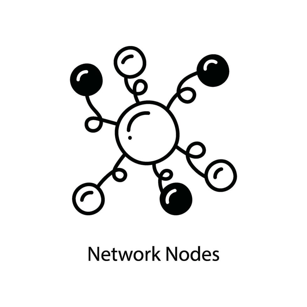 Network Nodes doodle Icon Design illustration. Networking Symbol on White background EPS 10 File vector
