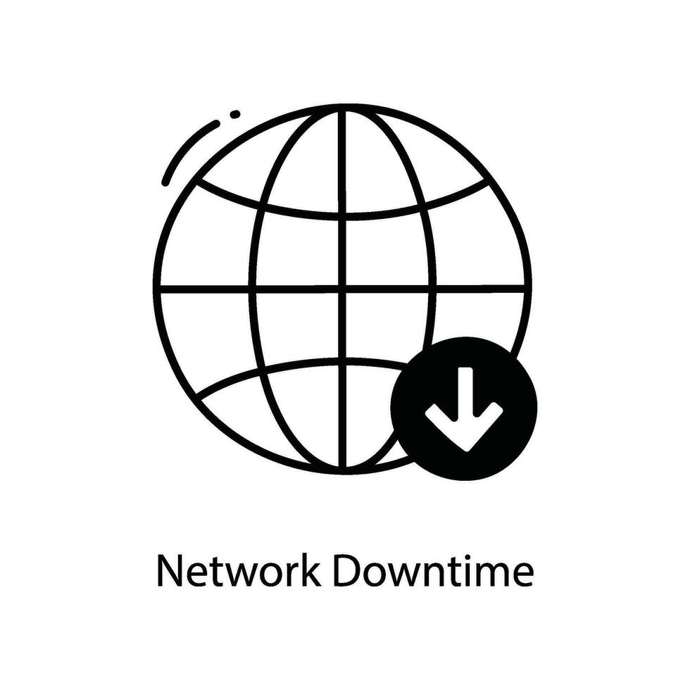 Network Downtime doodle Icon Design illustration. Networking Symbol on White background EPS 10 File vector