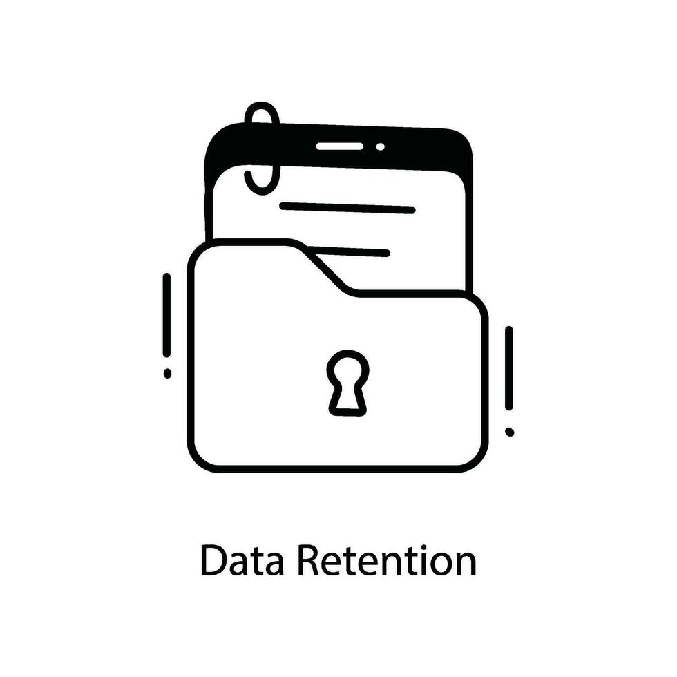 Data Retention doodle Icon Design illustration. Networking Symbol on White background EPS 10 File vector