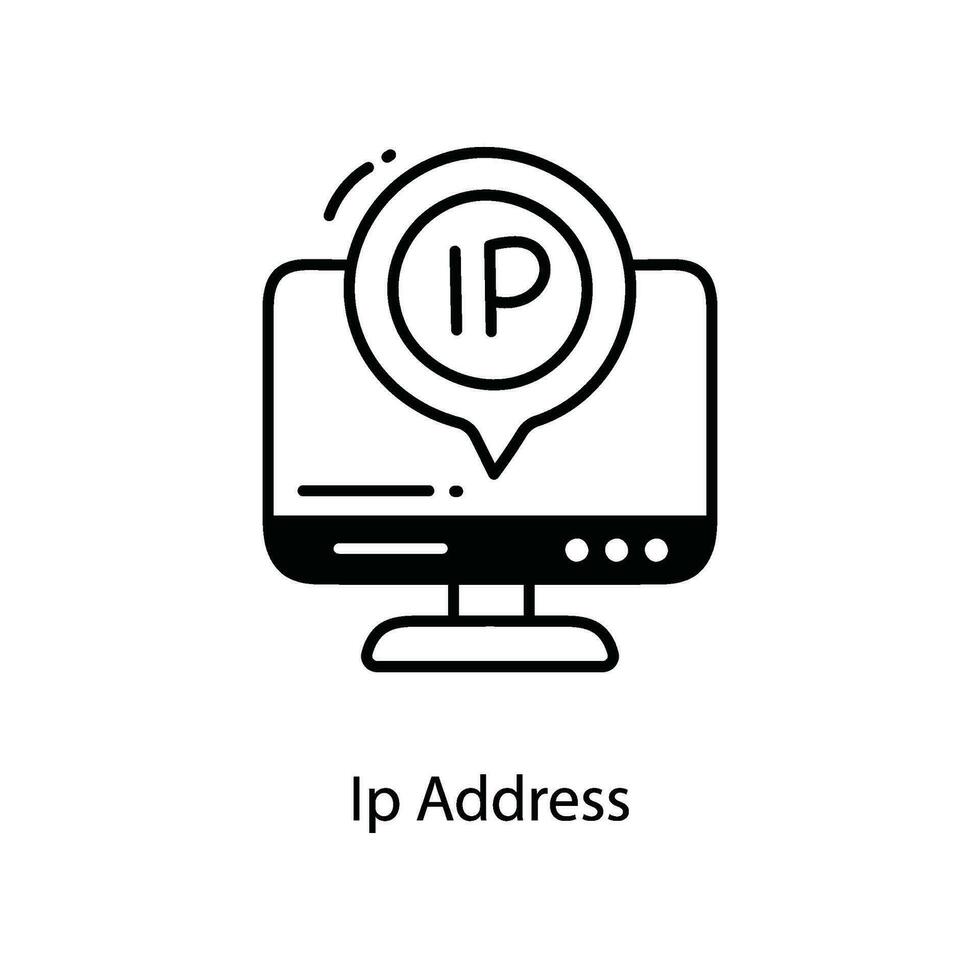Ip Address doodle Icon Design illustration. Networking Symbol on White background EPS 10 File vector