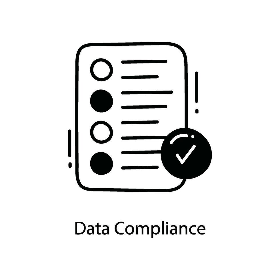 Data Compliance doodle Icon Design illustration. Networking Symbol on White background EPS 10 File vector