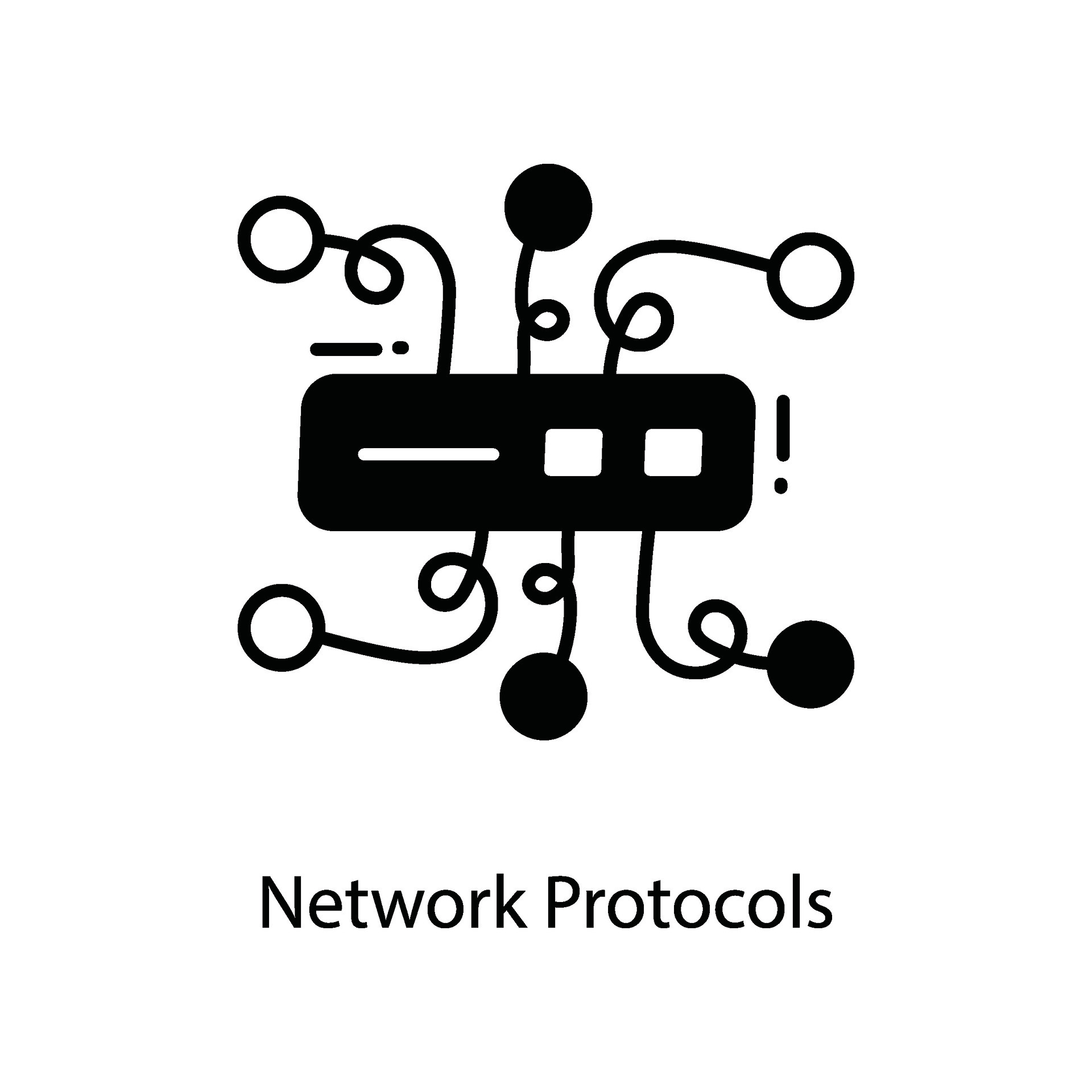 Network Protocols doodle Icon Design illustration. Networking Symbol on ...