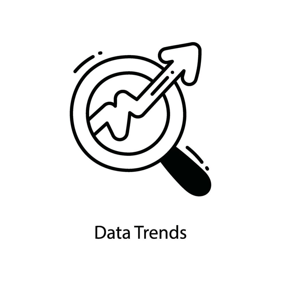 Data Trends doodle Icon Design illustration. Networking Symbol on White background EPS 10 File vector