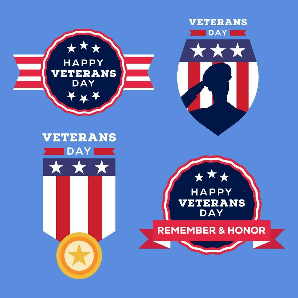 conjunto de logo diseño para contento veteranos día ilustración vector