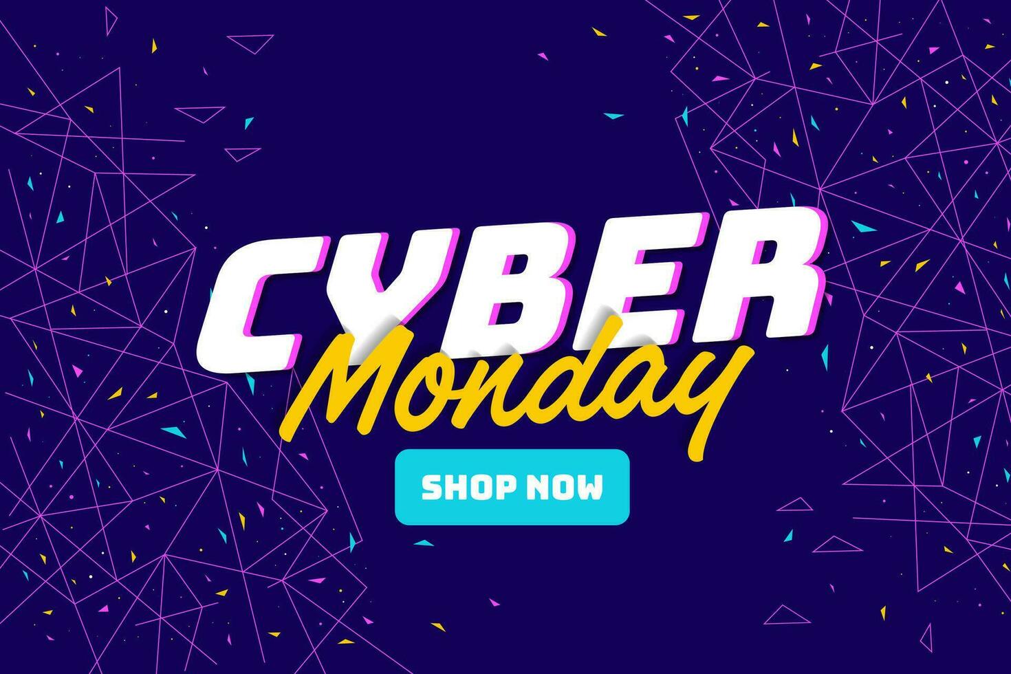 flat design vector cyber Monday background illustration