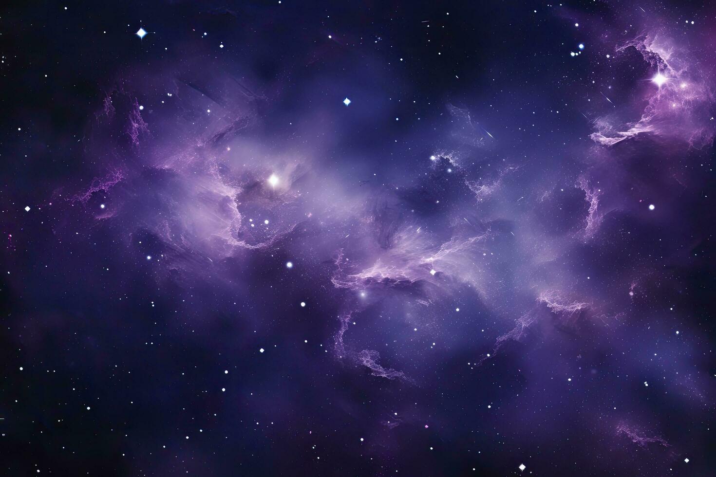 Purple Galaxy space stars in Outer Space. AI Generated photo