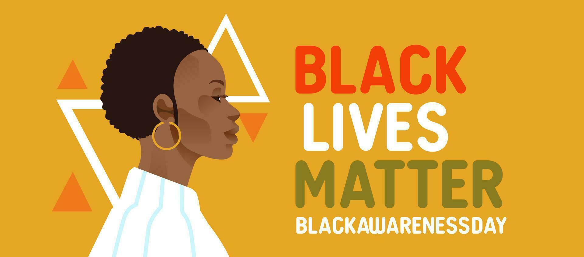 Black lives matter campaign banner with support black people to gain equal rights, human unity of different races, Stop racism, interracial awareness vector