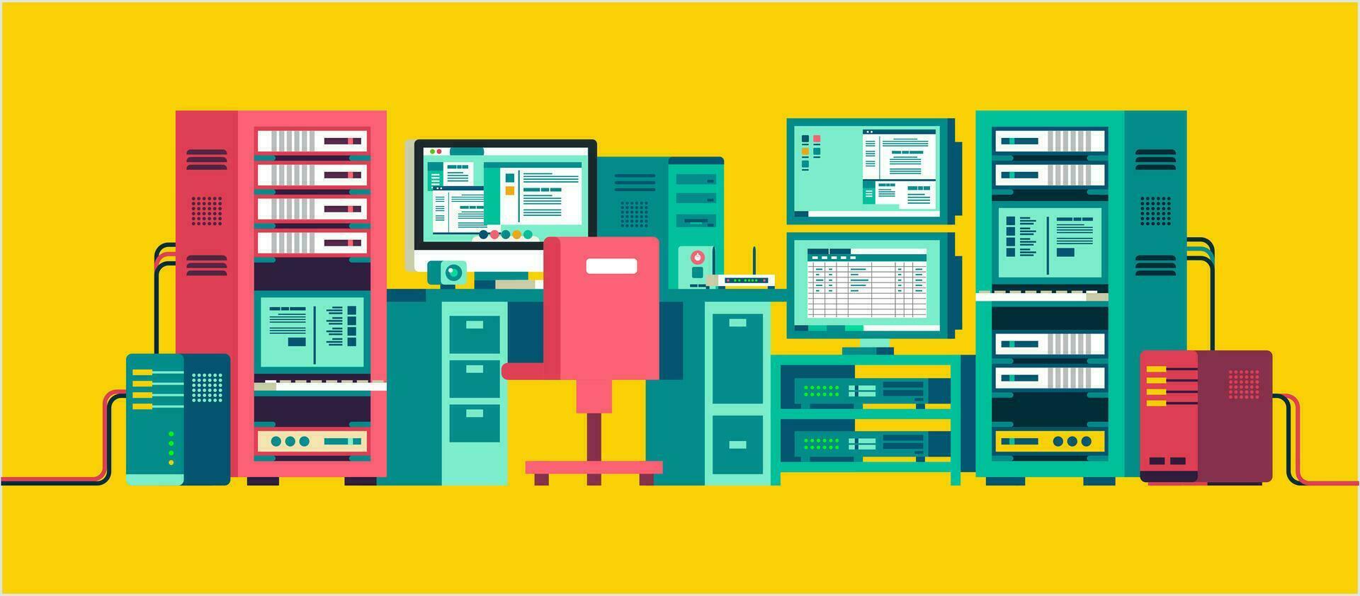 set of computer server illustration vector 32050525 Vector Art at Vecteezy