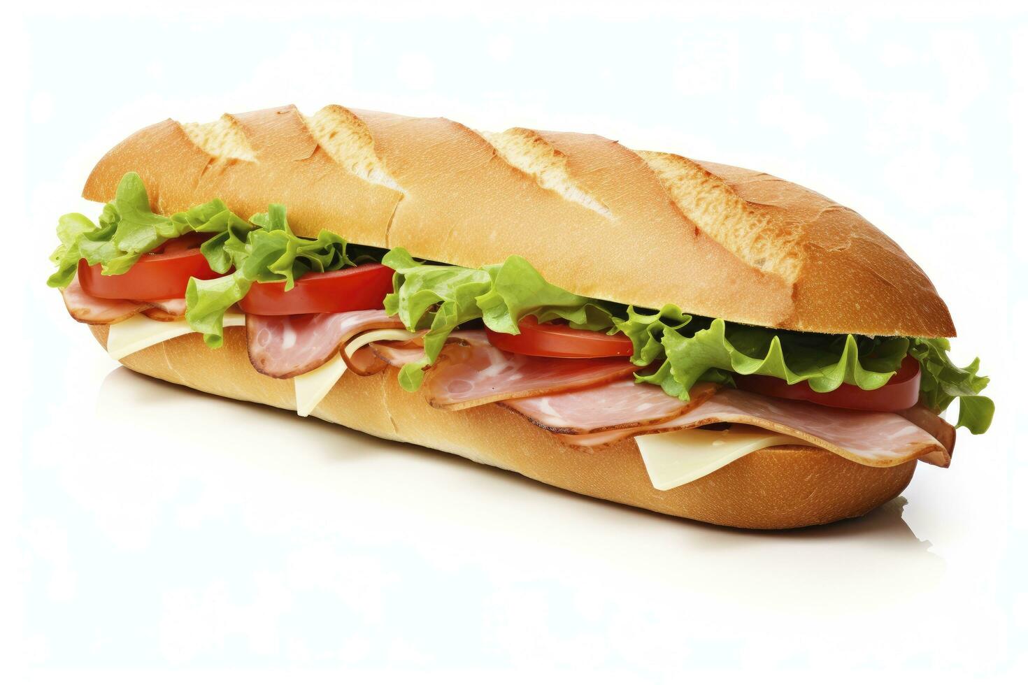 Gourmet sandwich isolated on white background. AI Generated photo